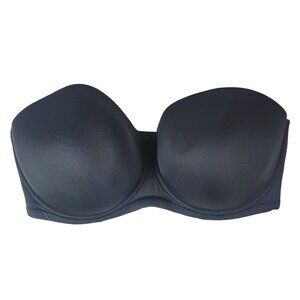 Wacoal Strapless Bra Black 38H Full Coverage Underwire Red Carpet 854119